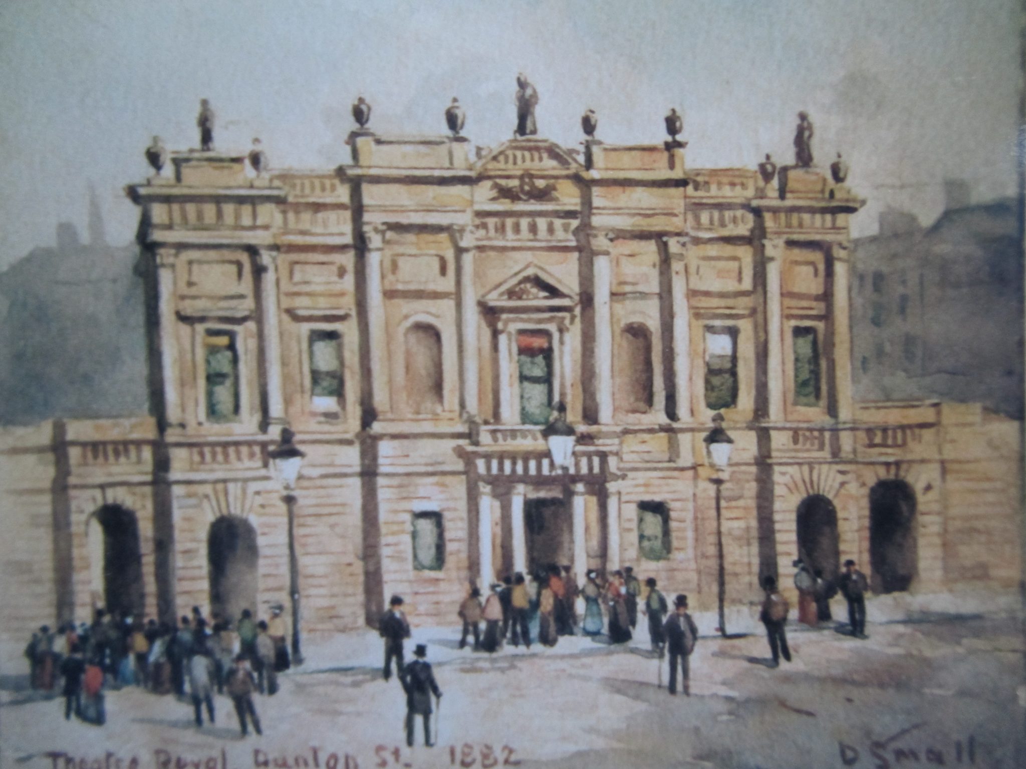 'Theatre Royal, Dunlop Street', watercolour by David Small Glasgow’s